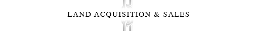 Land acquisition & sales Land acquisition & sales